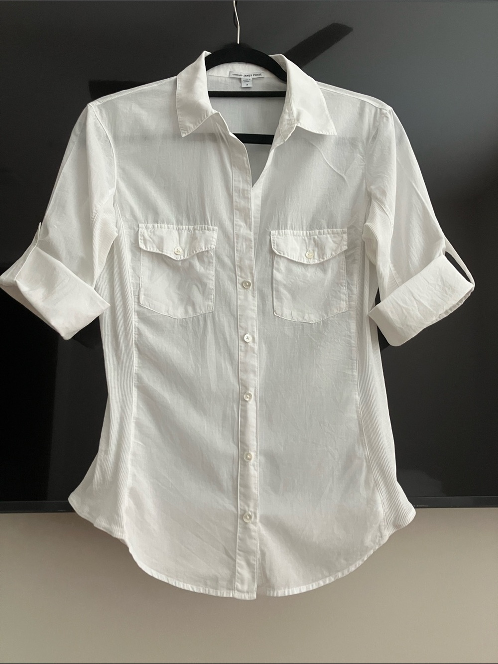 James Perse Classic  White Button-Up Shirt - Women's 100% cotton.